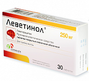 Леветинол таблетки покрытые пленочной оболочкой 250 мг 30 шт. Леветинол таблетки покрытые пленочной оболочкой 250 мг 30 шт.
