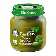 Gerber Пюре Брокколи кабачок с 4 мес. 130 г