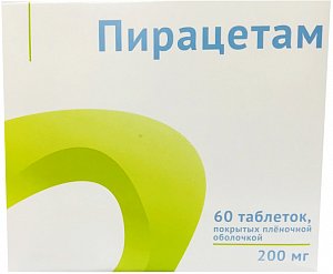 Пирацетам таблетки покрытые пленочной оболочкой 200 мг 60 шт.