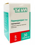 Периндоприл-Тева таблетки покрытые пленочной оболочкой 5 мг 30 шт. Периндоприл-Тева