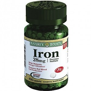 Nature`s Bounty Железо таблетки 28 мг 100 шт. (БАД)