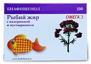 Рыбий жир Биафишенол капсулы 100 шт. с валерианой и пустырником (БАД)