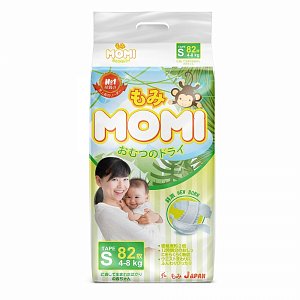 Momi Подгузники S 4-8 кг 82 шт.