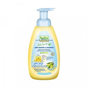 Babyline Nature Средство для купания и шампунь с маслом оливы 500 мл с дозатором