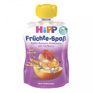 Hipp Пюре Яблоко, банан, малина и злаки с 6 мес. 90 г