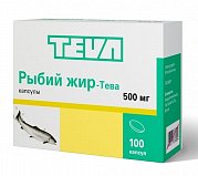 Рыбий жир капсулы 500 мг 100 шт. Тева Рыбий жир капсулы 500 мг 100 шт. Тева