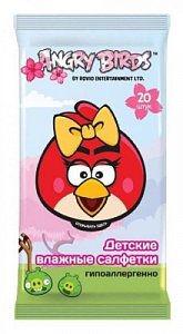 Авангард Энгри Бердс Влажные Детские Салфетки 20 штук девочка
