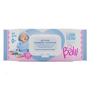 Librederm Baby Салфетки влажные детские очищающие 70 шт.