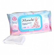 Maneki Салфетки влажные Fantasy детские с экстрактом ромашки и алоэ вера 80 шт.