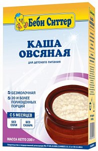 Baby Sitter Каша безмолочная овсяная 5 мес. 200 г