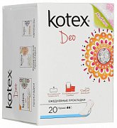 Kotex Прокладки ежедневные Deo алоэ 20 шт.