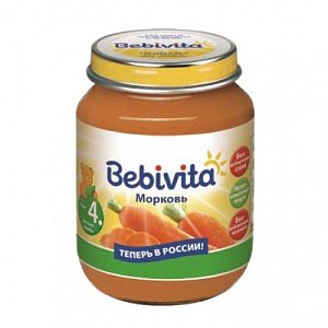 Bebivita Пюре Морковь 100 г с 4 мес.