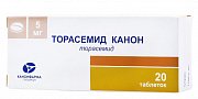 Торасемид Канон таблетки 5 мг 20 шт. Торасемид Канон таблетки 5 мг 20 шт.
