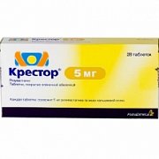 Крестор таблетки покрытые пленочной оболочкой 5 мг 98 шт. Крестор таблетки покрытые пленочной оболочкой 5 мг 98 шт.