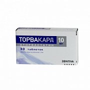 Торвакард таблетки покрытые пленочной оболочкой 10 мг 30 шт. Торвакард таблетки покрытые пленочной оболочкой 10 мг 30 шт.