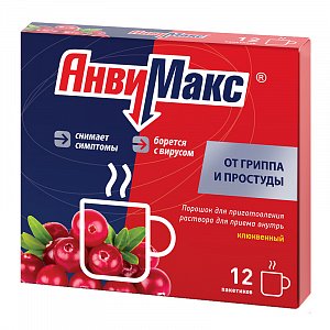 АнвиМакс порошок для приготовления раствора для приема внутрь Клюквенный пакетики 12 шт.