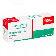 Метопролол-Тева таблетки 100 мг 30 шт. Метопролол-Тева