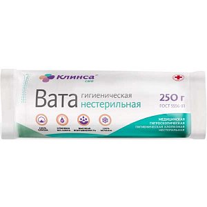 Вата нестерильная гигиеническая 100г Клинса