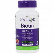 Natrol Биотин таблетки быстрорастворимые 5000 мкг 90 шт. Клубника (БАД) Natrol Биотин таблетки быстрорастворимые 5000 мкг 90 шт. Клубника (БАД)