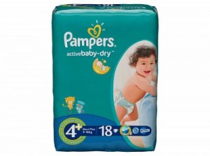 Pampers Подгузники Active Baby Maxi+ 9-16 кг 18 шт.