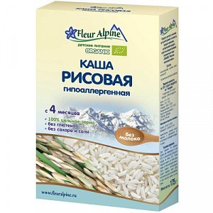 Fleur Alpine Каша молочная рисовая Organic гипоаллергенная, 4 мес. 175 г