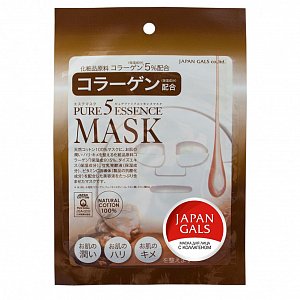 Japan Gals Pure5 Essence Маска с коллагеном 1 шт.