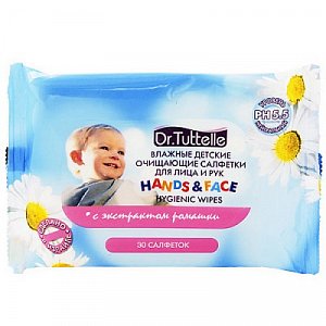Dr.Tuttelle Салфетки влажные очищающие DT10 30 шт, для рук и лица
