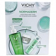 Vichy Набор Normaderm Корректирующий уход против несовершенств 50 мл+Маска для очищения пор 15 мл+ Гель глубоко очищающий 200 мл