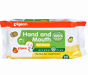 Pigeon Влажные салфетки 108430 20 шт, для сосок, игрушек, фруктов