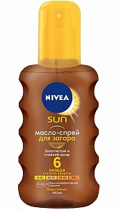 Нивея Sun Масло-спрей для загара SPF6 200 мл