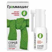 Граммидин спрей для местного применения дозированный 0,06 мг+0,1 мг доза 112 доз Граммидин спрей для местного применения дозированный 0,06 мг+0,1 мг доза 112 доз