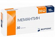 Мемантин таблетки покрытые пленочной оболочкой 10 мг 30 шт. Мемантин таблетки покрытые пленочной оболочкой 10 мг 30 шт.