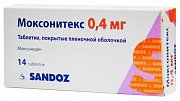 Моксонитекс таблетки покрытые пленочной оболочкой 0,4 мг 14 шт. Моксонитекс таблетки покрытые пленочной оболочкой 0,4 мг 14 шт.