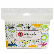 Maneki Палочки ватные гигиенические с белым стиком 100 шт.