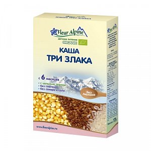 Fleur Alpine Каша молочная Три злака Organic 6 мес. 175 г