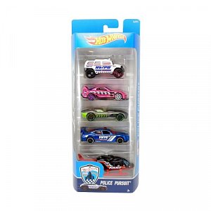 Hot Wheels Набор из 5 машинок Police Pursuit 1806/DJD19