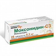 Моксонидин-СЗ таблетки покрытые пленочной оболочкой 0,3 мг 28 шт. Моксонидин-СЗ