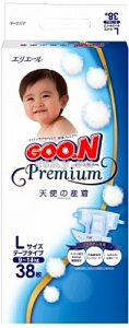 GooN Подгузники премиум 9-14 кг L 38 шт.