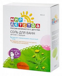 Мир детства 40112 соль для ванны с чередой