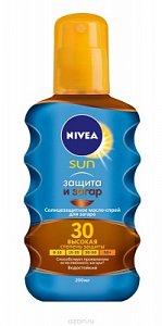 Нивея Sun Масло-спрей для загара Защита и загар SPF30 200 мл