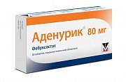 Аденурик таблетки покрытые пленочной оболочкой 80 мг 28 шт. Аденурик таблетки покрытые пленочной оболочкой 80 мг 28 шт.