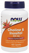 NOW Холин+Инозитол капсулы 500 мг 100 шт. (БАД)