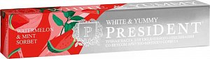 PresiDENT White&Yummy Зубная паста арбузно-мятный сорбет 75г