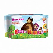 Маша и медведь Влажные салфетки детские 64 шт.