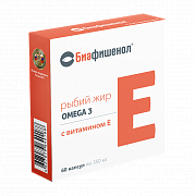 Рыбий жир Биафишенол капсулы 100 шт. с витамином Е (БАД)