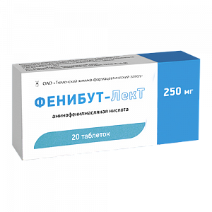 Фенибут-ЛекТ таблетки 250 мг 20 шт.