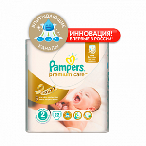 Pampers Подгузники Premium Care Mini 3-6 кг 22 шт.