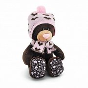 Orange Медведь Milk Сидячая в вязаной шапке с сердечками