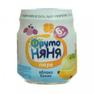 ФрутоНяня Пюре Яблоко с бананом с 6 мес. 100 г