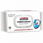 Салфетки влажные антибактериальные универсальные Эконом smart 120 шт. упаковка с пластиковым клапаном Салфетки влажные антибактериальные универсальные Эконом smart 120 шт. упаковка с пластиковым клапаном